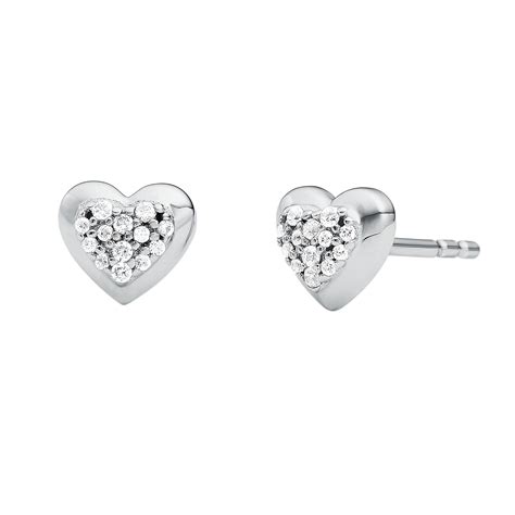 michael kors blue stud earrings|michael kors silver heart earrings.